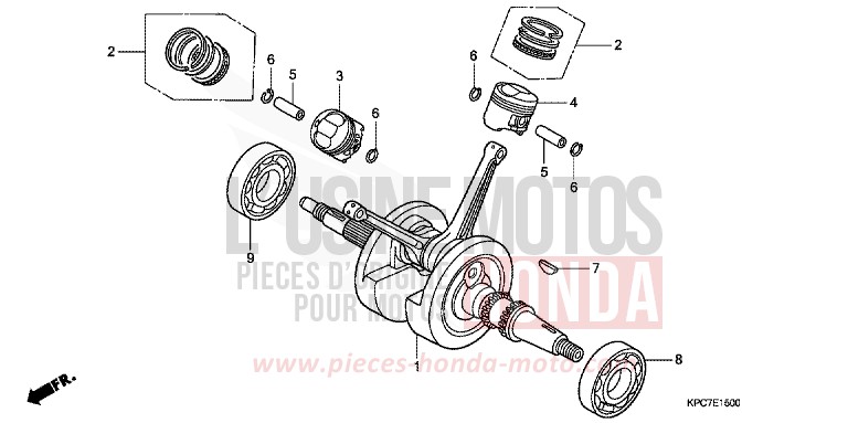 KURBELWELLE/KOLBEN von Varadero 125 MOODY BLUE METALLIC (PB296) von 2009